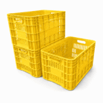 Caixa plástica agrícola amarela 50 litros 30 kg tamanho 36,5x55x31cm modelo AB-47L - Imagem 3