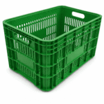 Caixa plástica agrícola verde 50 litros 30 kg tamanho 36,5x55x31cm modelo AB-47L