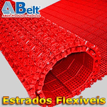 Piso flexível modular 24x24cm cor vermelho marca ABelt® modelo plastpiso