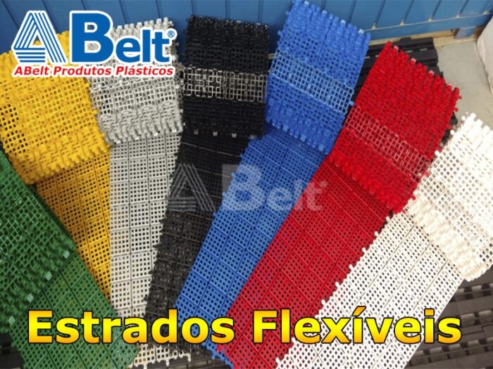 Piso flexível modular 24x24cm cor vermelho marca ABelt® modelo plastpiso