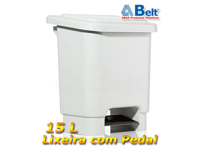 Lixeira com pedal e tampa 15 litros