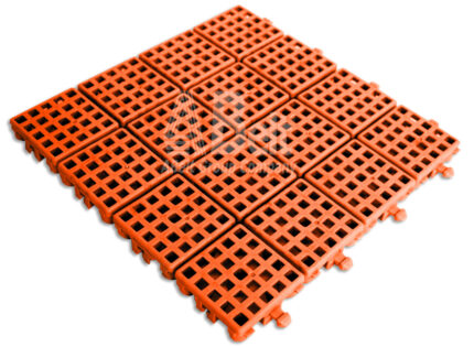 Piso flexível modular 24x24cm cor laranja marca ABelt® modelo plastpiso