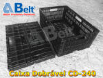 Kit com 12 Unidades da caixa plástica dobrável 60x40x24cm ABelt CD-240 45L / 25kg preta - Imagem 20