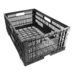 Kit com 12 Unidades da caixa plástica dobrável 60x40x24cm ABelt CD-240 45L / 25kg preta - Imagem 17