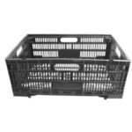 Kit com 12 Unidades da caixa plástica dobrável 60x40x24cm ABelt CD-240 45L / 25kg preta - Imagem 18