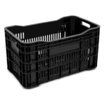 Caixa plástica empilhável c/ ombreira AB-46L preta