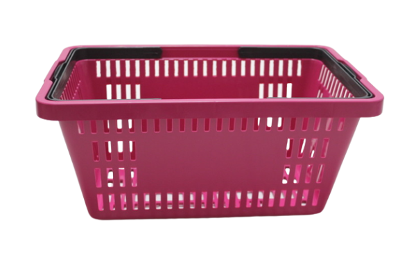 Cesta de compras plástica de 16 litros na cor rosa pink da ABelt Industria e Comercio