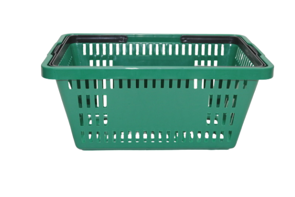 Cesta de compras plástica 16 litros na cor verde da ABelt Industria e Comercio