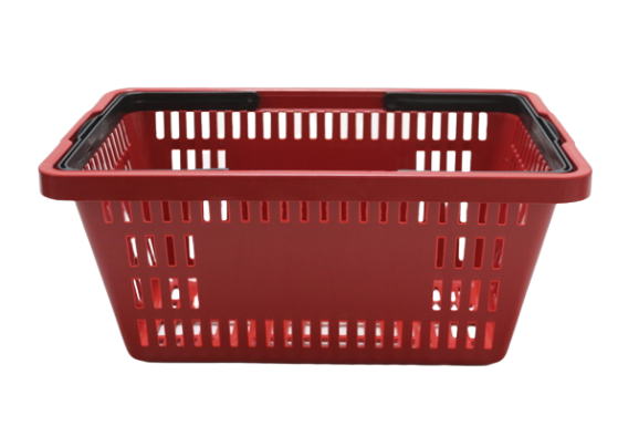 Cesta de compras plástica de 16 litros na cor vermelho da ABelt Industria e Comercio