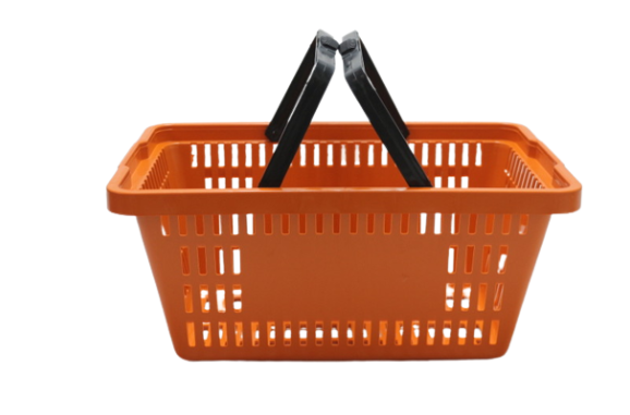 Cesta de plástico com alça 16 litros na cor laranja da ABelt Industria e Comercio