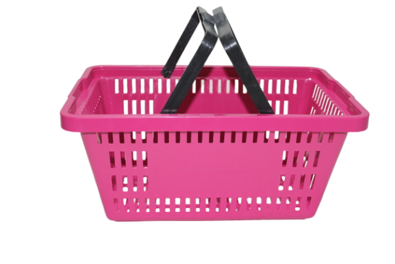 Cesta de plástico com alça de 16 litros rosa da ABelt Industria e Comercio