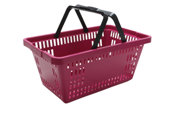 Cesta de plástico com alça 16 litros na cor rosa pink da ABelt Industria e Comercio