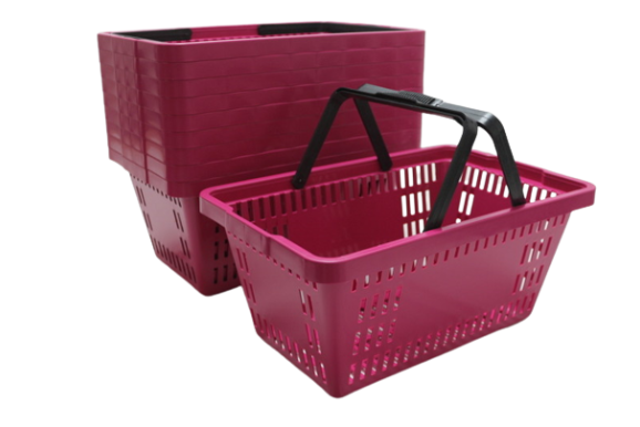 Kit 10 cesta plástica para supermercado cp-16 litros rosa pink da ABelt Industria e Comercio