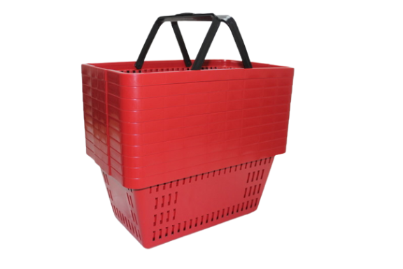 Kit de 10 cesta plástica para supermercado cp-16 litros vermelha da ABelt Industria e Comercio