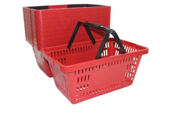 Kit 10 cestas de compras plastica de 16 litros na cor vermelha da ABelt Industria e Comercio