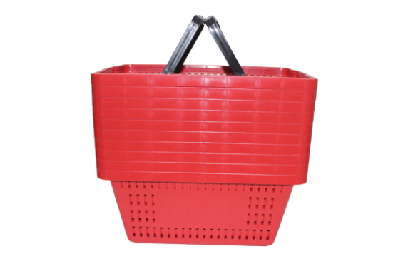 Kit 10 cestas plásticas para supermercado cp-16 de litros vermelhas da ABelt Industria e Comercio