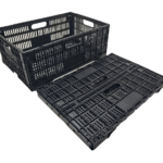 Caixa plástica dobrável 60x40x24cm ABelt CD-240 45L / 25kg preta