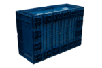 Caixa plástica KLT 6424 azul com fundo lego - Imagem 2