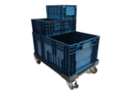 Carrinho tartaruga para caixa KLT modelo TransCaixa 180 com rodízios de diâmetro 75mm (3") - Imagem 4