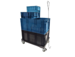 Carrinho tartaruga para caixa KLT modelo TransCaixa 180 com rodízios de diâmetro 75mm (3") - Imagem 2