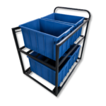 Carrinho Picking ou PTS (Put to Store) para separação de mercadorias do E-Commerce para 4 caixas plásticas modelo CP-61L de 61 litros