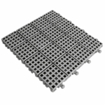 Estrado piso plástico flexível modular antiderrapante 24x24cm cor cinza