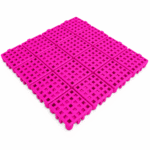 Estrado piso plástico flexível modular antiderrapante 24x24cm cor rosa