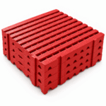 Piso plástico 50x50x5cm vermelho - Imagem 3