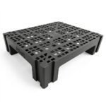Palete, Piso e Estrado plástico modular 50x60x15cm preto - Imagem 4