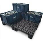 Palete, Piso e Estrado plástico modular 50x60x15cm preto - Imagem 3