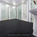 Estrado piso plástico flexível modular antiderrapante 24x24cm cor preto - Imagem 4