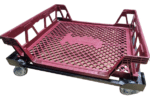 Carrinho TransCaixa 180 p/ caixa ou bandeja de pães 60x70,5cm com rodízios 3'' (2 giratórios s/ freio, 2 fixos) - 180Kg - Imagem 3